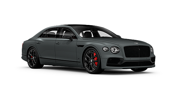 Bentley Jinhua Bentley Flying Spur S front side angled view in Cambrian Grey coloured exterior. 